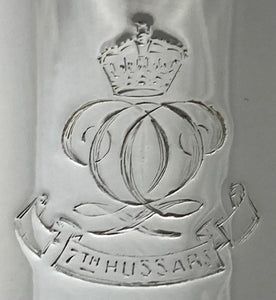 George V Silver Plated Mug, with 7th Hussars Inscription. Fenton Brothers, Sheffield.