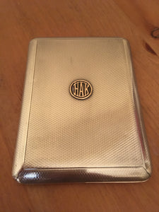 Asprey,  George V, silver cigarette case with inscription to Royal Navy Officer H.A. Knight. London 1919.
