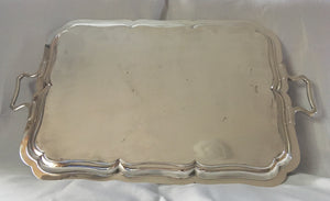 Substantial and impressive George V silver tray with scalloped border. Sheffield 1911 Mappin & Webb. 139 troy ounces.