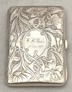 Edwardian Silver Card Case. Birmingham 1901 William Hayes.