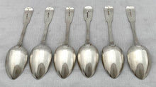 Georgian, George III, Six Silver Dessert Spoons. London 1820 Solomon Royes. 8.8 troy ounces.