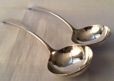 Georgian, early George III, pair of silver sauce ladles. London 1770 Thomas Dene. 2.9 troy ounces.