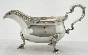 Georgian, George II, Silver Sauce Boat. London 1754 Daniel Piers. 9.6 troy ounces.