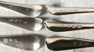 Georgian, George III, set of six silver teaspoons. London 1802 Peter, Ann & William Bateman. 2.79 troy ounces.