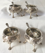 Georgian, George III, set of four silver salts. London 1771 William Cattell. 10.6 troy ounces.