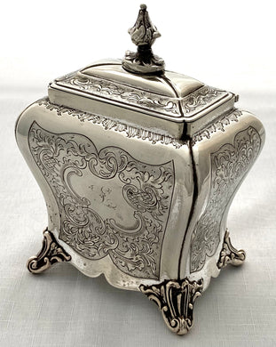 Victorian Silver Plated Tea Caddy in the Georgian Style.