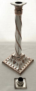 Georgian, George III, Old Sheffield Plate Candlestick, from the Gordon Crosskey Collection, circa 1775.