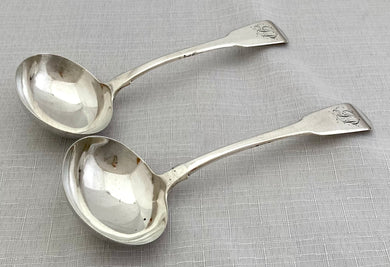 Georgian, George III, Pair of Silver Sauce Ladles. London 1818 Charles Hollinshed. 3.3 troy ounces.