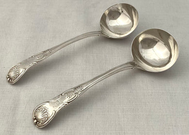 Georgian, George IV, Pair of Silver King's Pattern Sauce Ladles. London 1820 William Chawner II. 5.6 troy ounces.