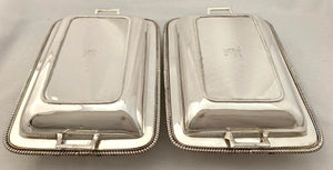 Georgian, George III, Pair of Silver Entree Dishes. London 1802 Timothy Renou. 93.7 troy ounces.