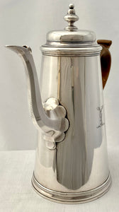Georgian, George II, Silver Coffee Pot. London 1730 Edward Vincent. 29 troy ounces.