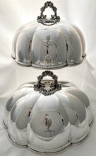 Victorian Pair of Silver Plated Crested Meat Domes. Elkington & Co. 1853/57.