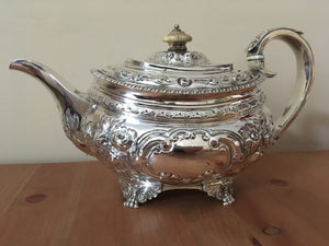 Georgian, George IV, silver tea service. London 1821/22 Thomas Barker. 36 troy ounces.