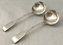 Victorian Pair of Silver Sauce Ladles. London 1862 Chawner & Co. 3.6 troy ounces.