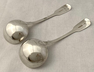 Victorian Pair of Silver Sauce Ladles. London 1862 Chawner & Co. 3.6 troy ounces.