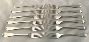 William IV Set of Twelve Silver Dessert Forks. London 1837 Samuel Hayne & Dudley Cater. 15.4 troy ounces.