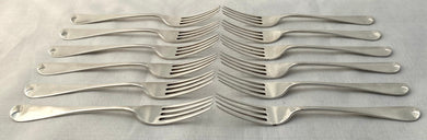 William IV Set of Twelve Silver Dessert Forks. London 1837 Samuel Hayne & Dudley Cater. 15.4 troy ounces.