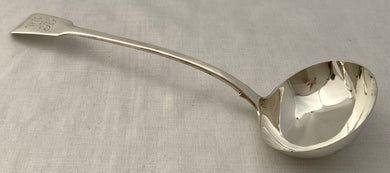 Georgian, George IV,  Silver Soup Ladle. London 1828 William Chawner II. 6.4 troy ounces.