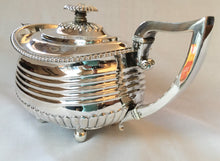 Georgian, George III, silver crested  teapot. London 1814.  20 troy ounces.