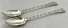 Georgian, George III, Pair of Silver Basting Spoons, Crested for Medlycott. London 1787 Richard Crossley. 6.2 troy ounces.