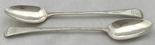 Georgian, George III, Pair of Silver Basting Spoons, Crested for Medlycott. London 1787 Richard Crossley. 6.2 troy ounces.