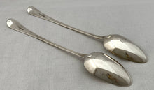 Georgian, George III, Pair of Silver Basting Spoons, Crested for Medlycott. London 1787 Richard Crossley. 6.2 troy ounces.