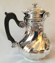 French silver, wrythen fluted, coffee pot. Paillard Freres, Paris circa 1868 - 1888. 8 troy ounces.