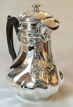 French silver, wrythen fluted, coffee pot. Paillard Freres, Paris circa 1868 - 1888. 8 troy ounces.