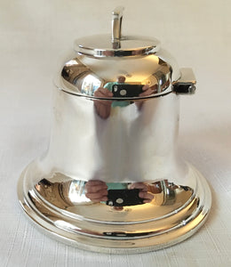 Edwardian Asprey novelty silver inkwell in the form of a bell. Birmingham 1908 Asprey & Co.