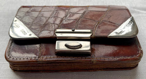 Edwardian Silver & Leather Purse. London 1905/06 De La Rue Ltd.