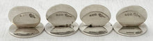 George V Cased Set of Crested Silver Place Card Holders. Chester 1913 Goldsmiths & Silversmiths Co. 3.3 troy ounces.