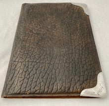 Late Victorian Silver Mounted Leather Blotting & Document Folder. London 1901 Edward Langridge & Co.