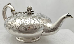 Victorian Silver Plated Teapot, Cypher for The 16th Madras Native Infantry. Elkington, Mason & Co. 1860.