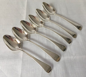 Georgian, George III set of six silver teaspoons. London 1802, Peter, Ann & William Bateman. 3 troy ounces.