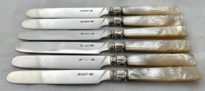 William IV Cased Set of Silver & Carved Mother of Pearl Dessert Cutlery for Six. Sheffield 1836 Aaron Hadfield.