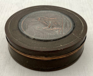 19th Century Pressed Horn Snuff Box of Crimean War Interest.
