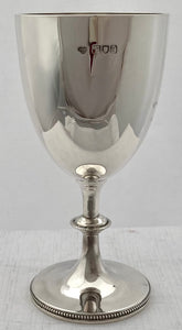 Edwardian Silver Regimental Goblet for The 5th Bengal Light Infantry. London 1902 Goldsmiths & Silversmiths Company. 6.6 troy ounces.