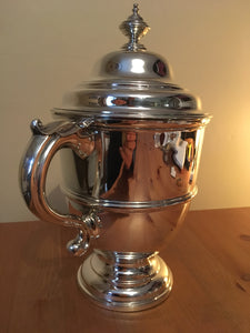 George V silver cup and cover in Queen Anne style. London 1922 C S Harris & Sons. 27 troy ounces.