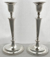 Georgian, George III, Pair of Crested Silver Candlesticks. Sheffield 1793 John Parsons & Co.