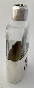 Victorian Silver & Glass Hip Flask. London 1896 Charles & George Asprey.