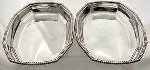 Pair of Octagonal Silver Plated & Crested Entree Dishes with Covers. Elkington & Co. 1923.