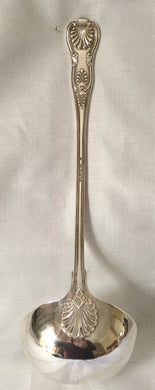 Victorian double struck Kings pattern silver soup ladle. London 1886 Francis Higgins III.  9.8 troy ounces.