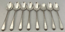 Georgian, George III, Eight Silver Dessert Spoons Crested for Medlycott. London 1778 William Eley I & George Pierrepoint. 8.3 troy ounces.
