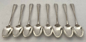 Georgian, George III, Eight Silver Dessert Spoons Crested for Medlycott. London 1778 William Eley I & George Pierrepoint. 8.3 troy ounces.