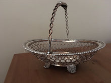 Georgian, Old Sheffield Plate, wire work basket with bale handle, circa 1820 -1830