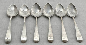 Georgian, George III, Six Silver Teaspoons. London 1806 Peter & William Bateman. 2 troy ounces.