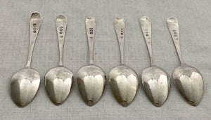 Georgian, George III, Six Silver Teaspoons. London 1806 Peter & William Bateman. 2 troy ounces.