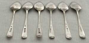 Georgian, George III, Six Silver Teaspoons. London 1806 Peter & William Bateman. 2 troy ounces.