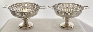 George V Pair of Silver Pedestal Dishes. Birmingham 1930 Henry Matthews. 3.9 troy ounces.