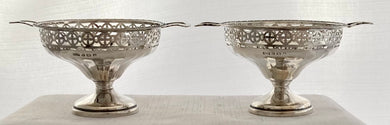 George V Pair of Silver Pedestal Dishes. Birmingham 1930 Henry Matthews. 3.9 troy ounces.